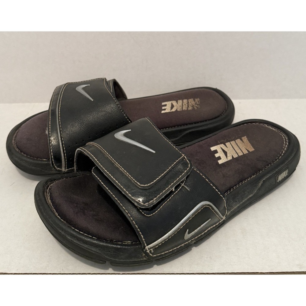 Nike Comfort‎ Slide 2 Sandals Men's Size 7 Black Swoosh Memory Foam 415205-002